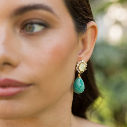 Pendientes Aquella Shine, Nácar y Amazonita