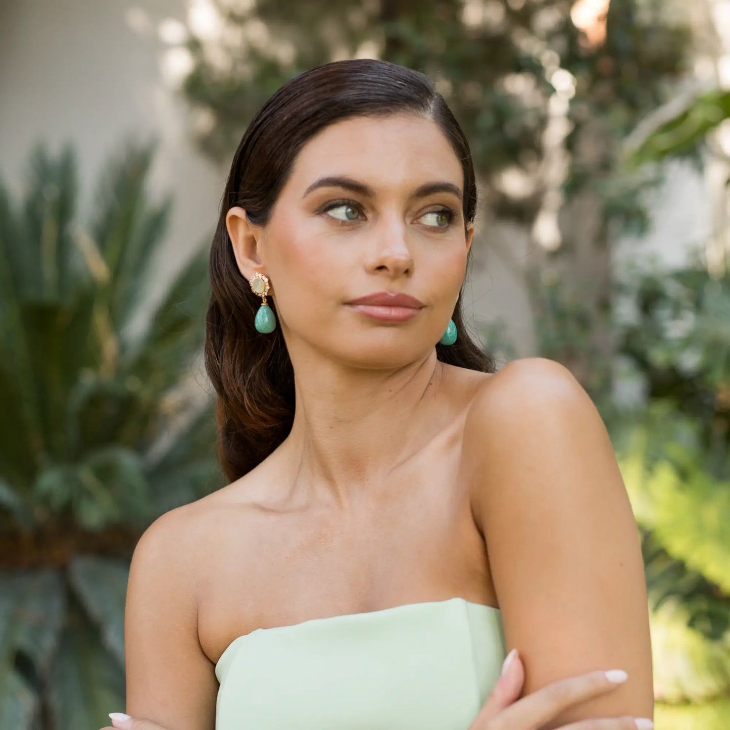 Pendientes Aquella Shine, Nácar y Amazonita