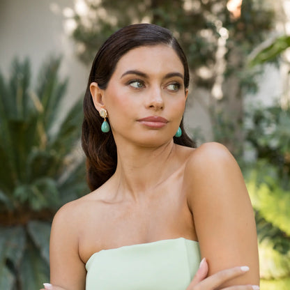 Pendientes Aquella Shine, Nácar y Amazonita