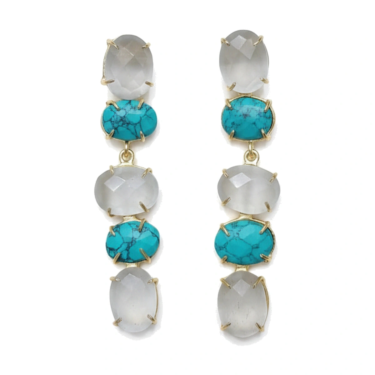 Pendientes Barokki Ed. Limitada Blanco y Turquesa
