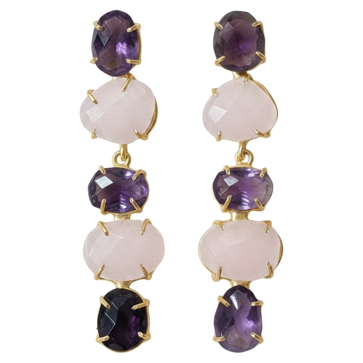 Pendientes Barokki Ed. Limitada Morado amatista y Rosa
