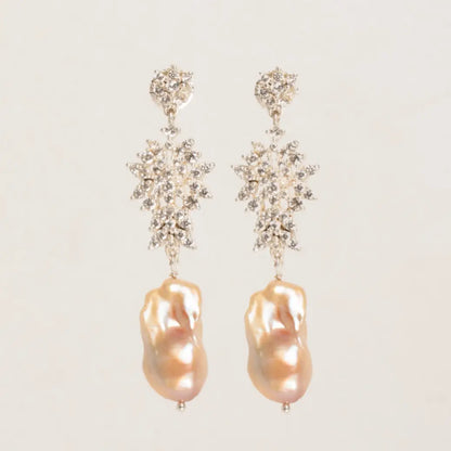 Pendientes Brillán Plata Shine Perla