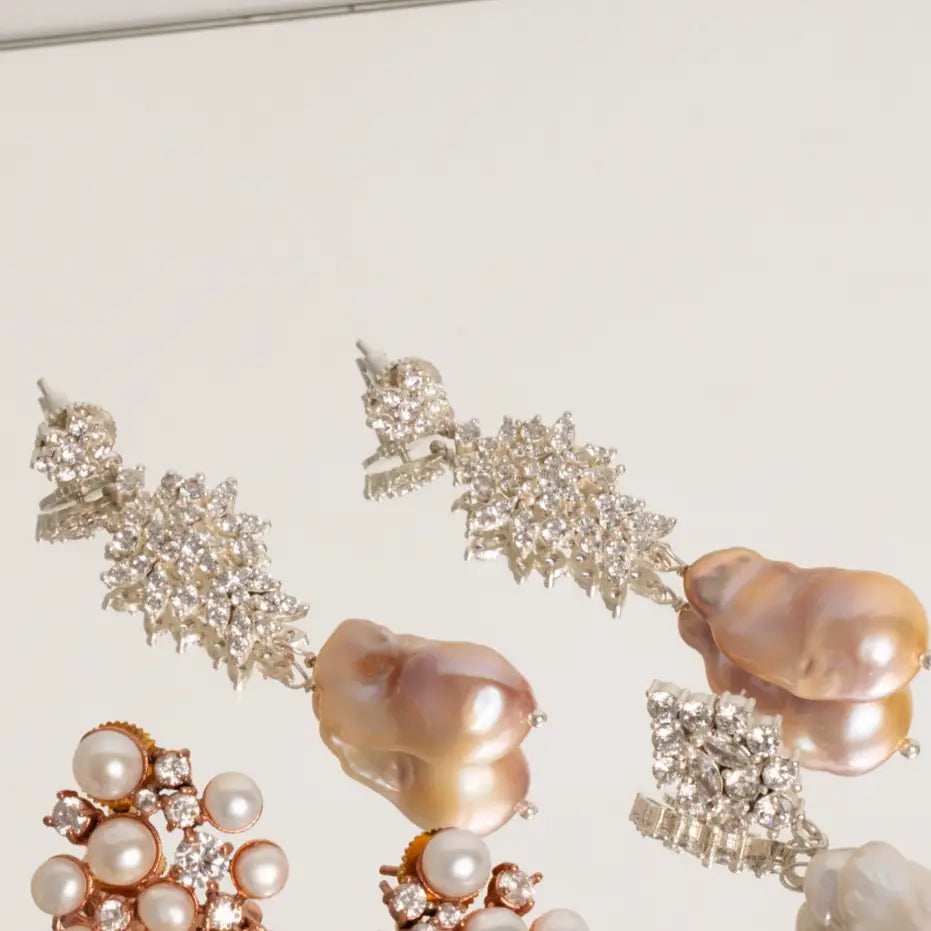 Pendientes Brillán Plata Shine Perla