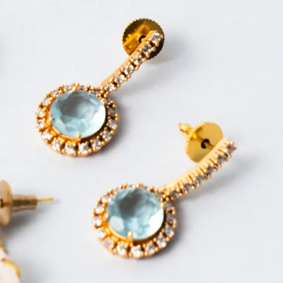 Pendientes Brisa Azul aguamarina