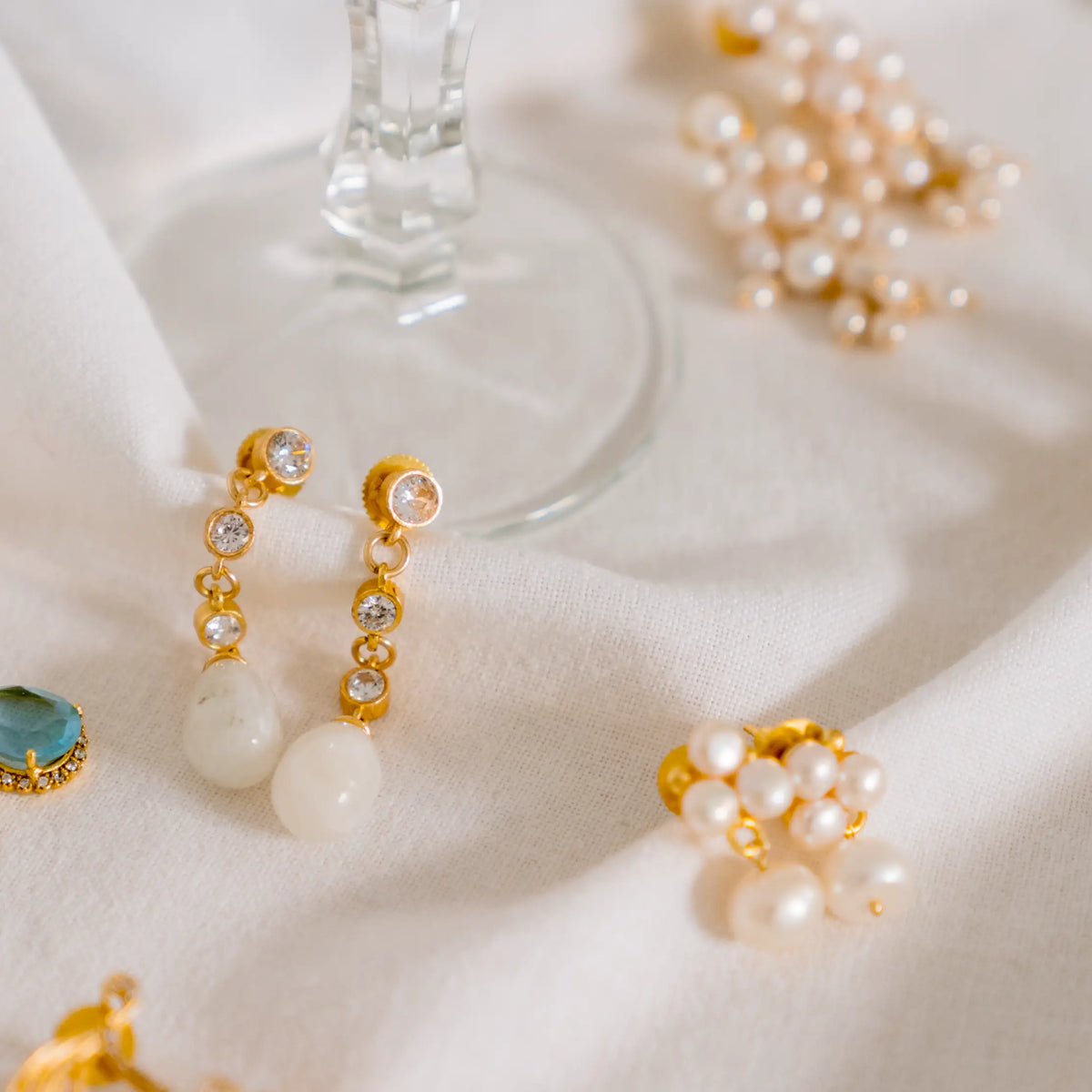 Pendientes Brisel Shine Piedra lunar