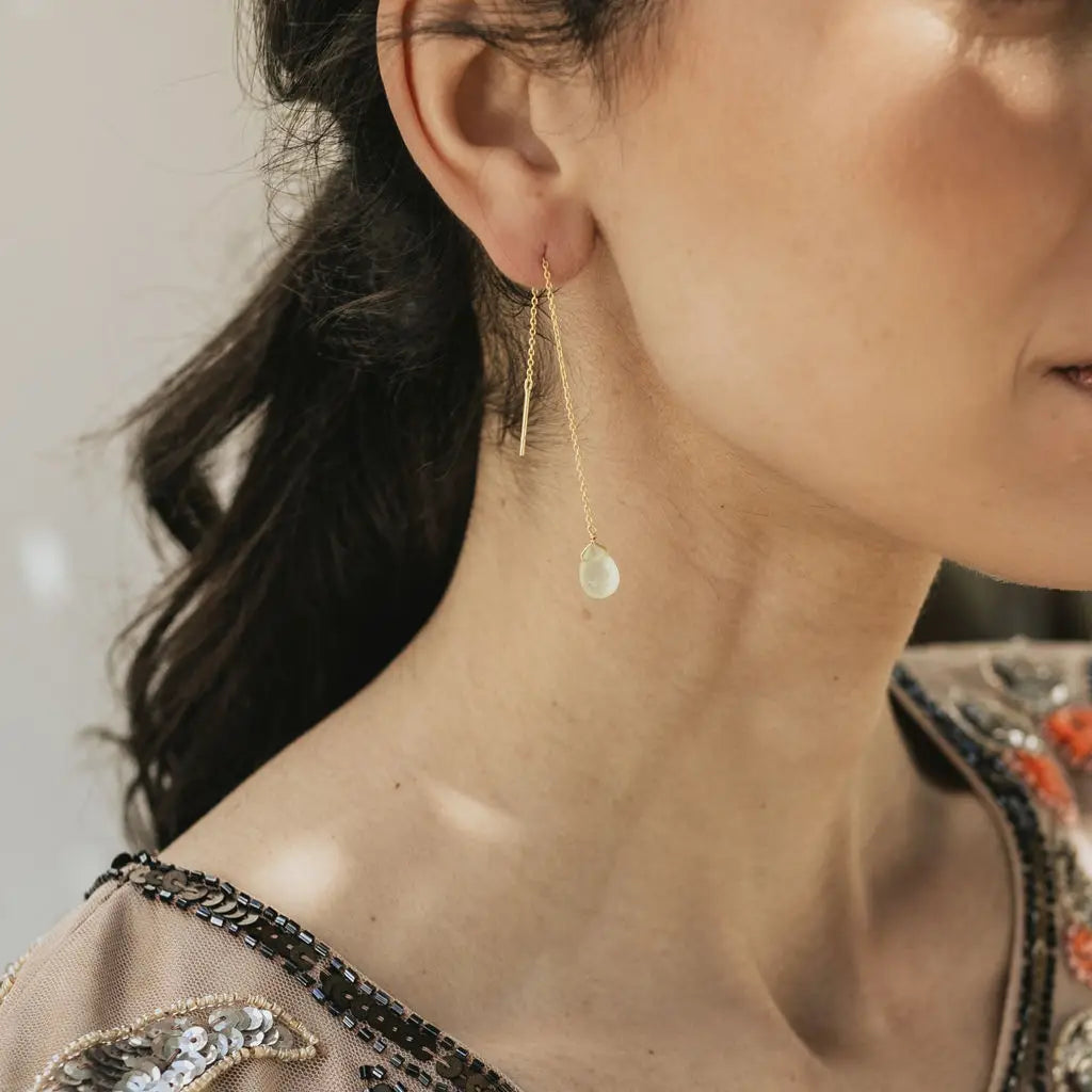 Iconic Light Green Chain Earrings