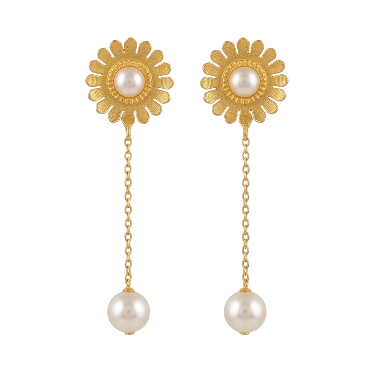Pendientes Camomila Perlas