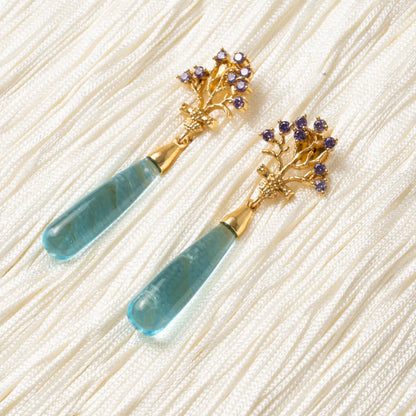 Pendientes Copla Morado y Azul Claro