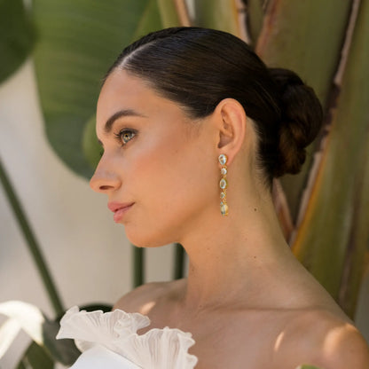 Pendientes Cristalina Azul claro aguamarina