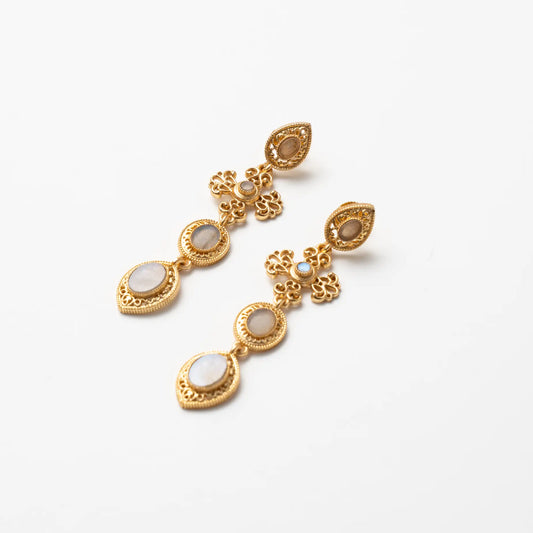 Pendientes Cruz Fuego Andaluz Ed. Limitada Beige