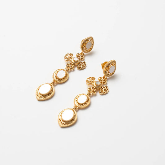 Pendientes Cruz Fuego Andaluz Ed. Limitada Blanco