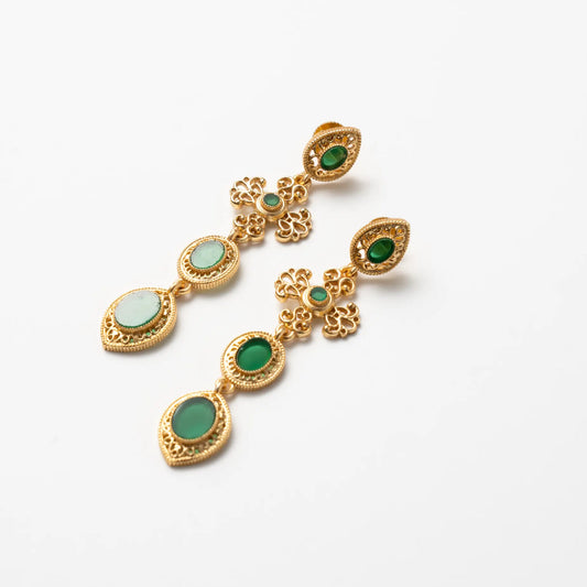 Pendientes Cruz Fuego Andaluz Ed. Limitada Verde