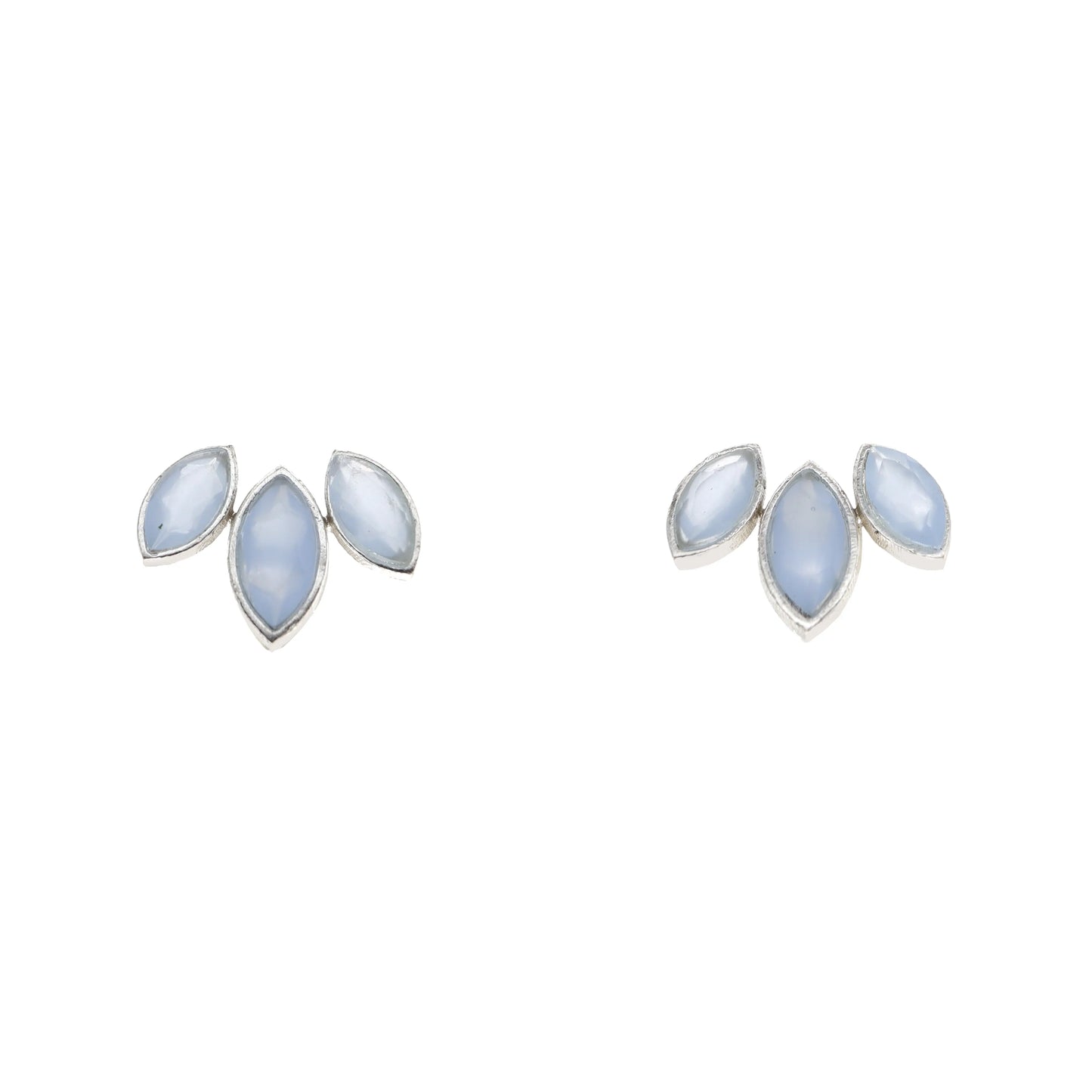 Pendientes Daisy Big Plata Azul Claro