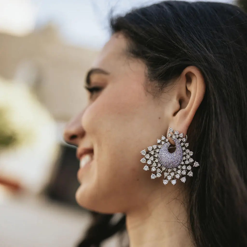 Pendientes Eclat Plata Morado