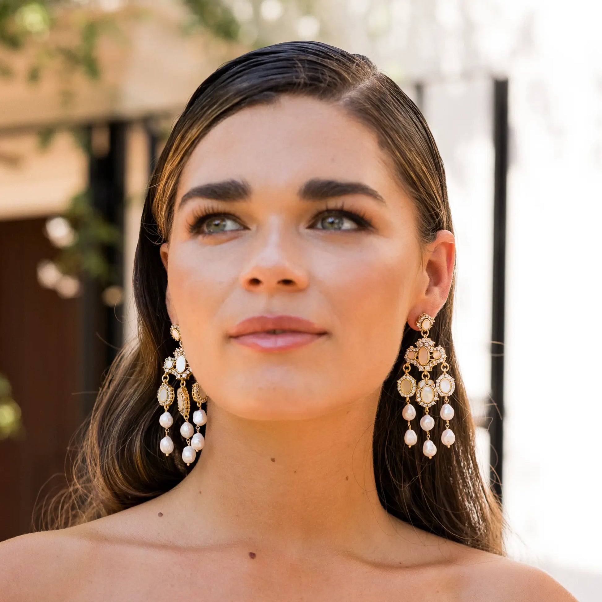 Pendientes Esplend Shine, Blanco nácar y Perlas