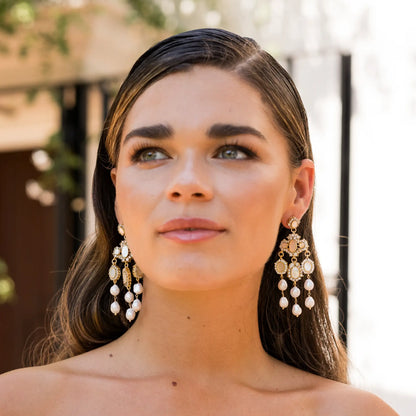 Pendientes Esplend Shine, Blanco nácar y Perlas