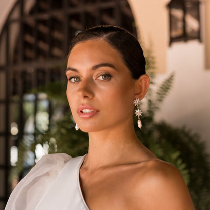 Pendientes Estelaria Plata Nácar Perla