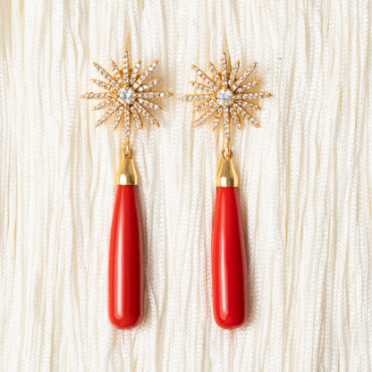 Pendientes Estrella Andaluza S Rojo