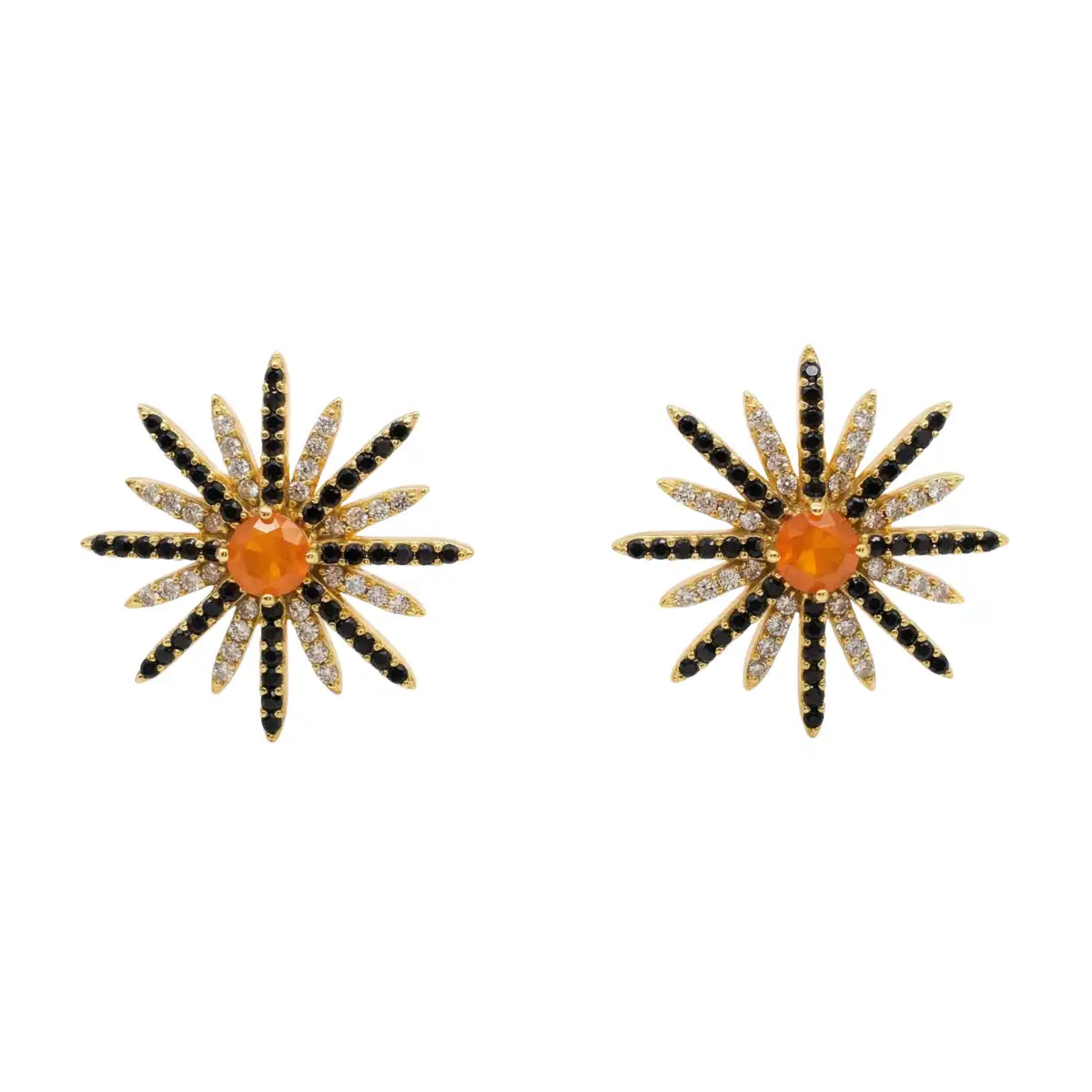 Pendientes Estrella Polar Naranja y Negro Shine