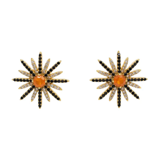 Pendientes Estrella Polar Naranja y Negro Shine