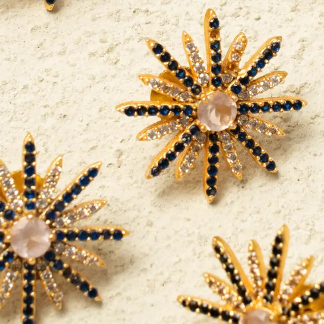 Pendientes Estrella Polar Rosa y Negro Shine