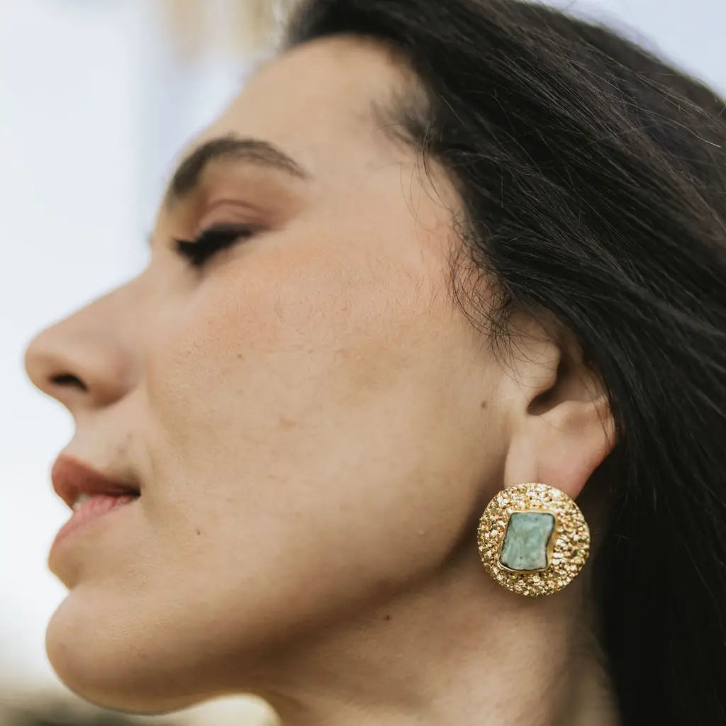 Pendientes Evora Verde Agua Amazonita