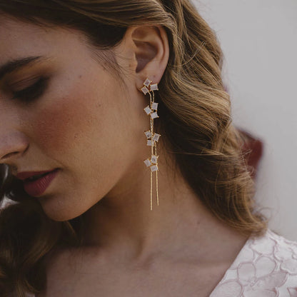 Pendientes Florescer Deluxe Piedra Lunar