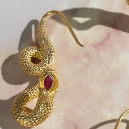 Pendientes Serpiente Galana Rubí