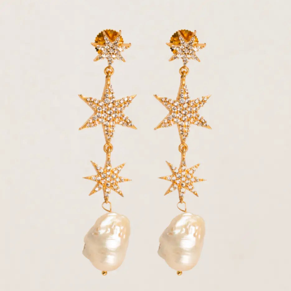 Pendientes Galaxia Shine Perla