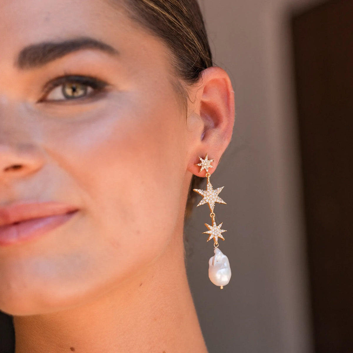Pendientes Galaxia Shine Perla