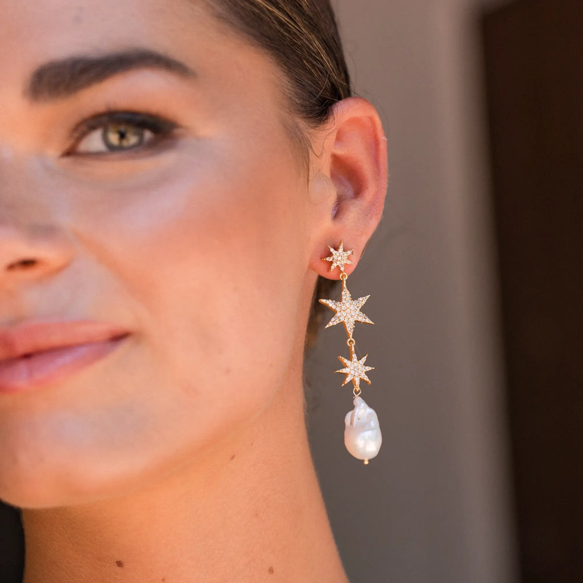 Pendientes Galaxia Shine Perla