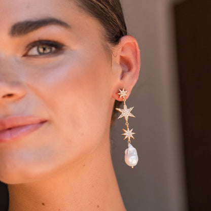 Pendientes Galaxia Shine Perla
