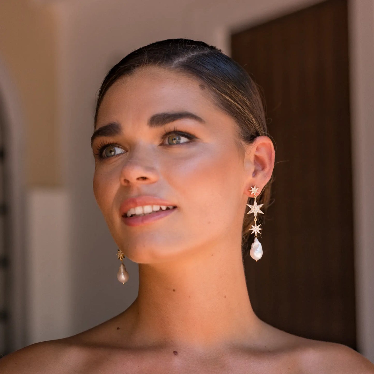 Pendientes Galaxia Shine Perla