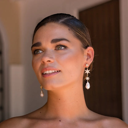 Pendientes Galaxia Shine Perla