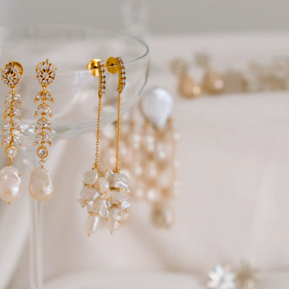 Pendientes Glicina Shine Cadena Perlas