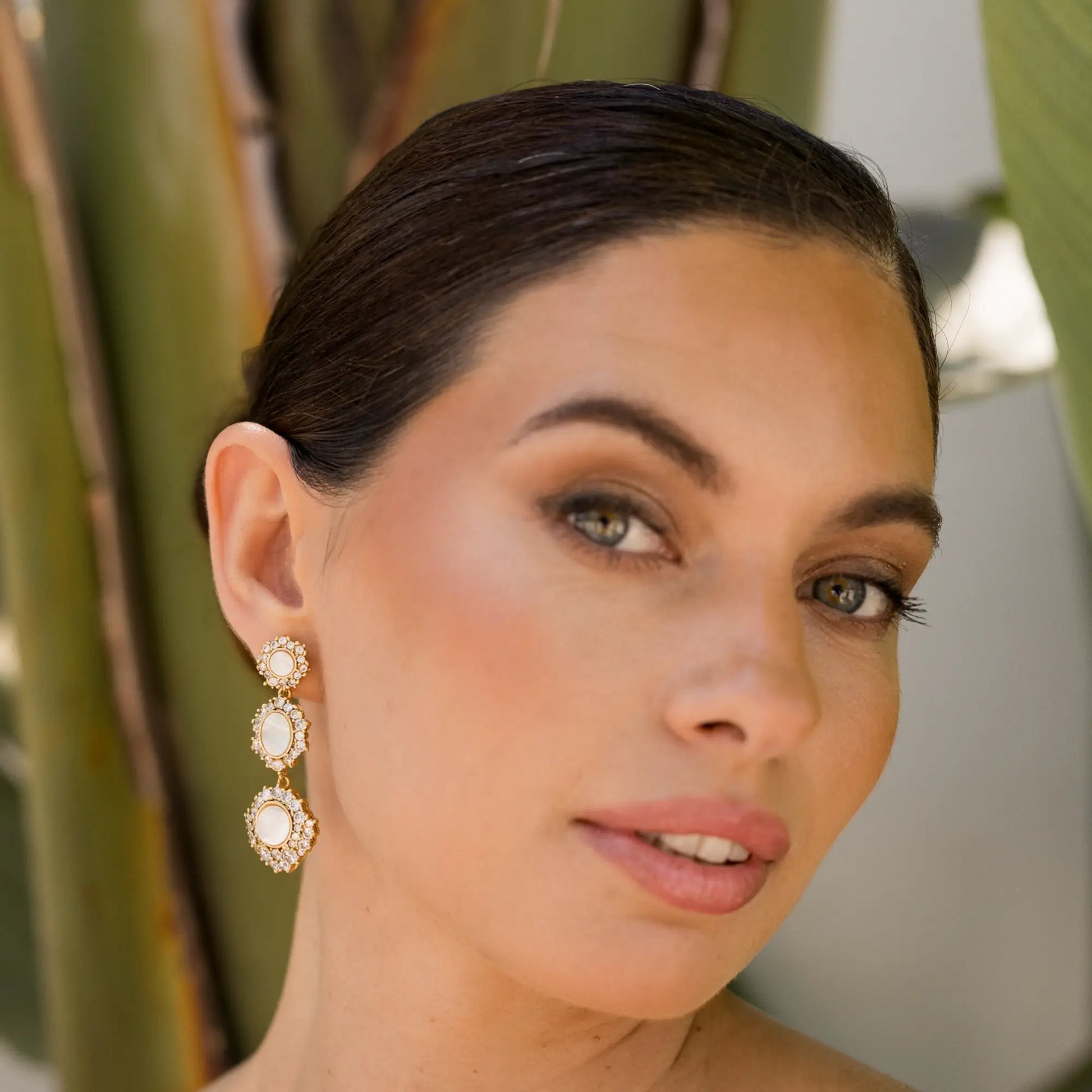 Pendientes Glissen Shine y Blanco nácar