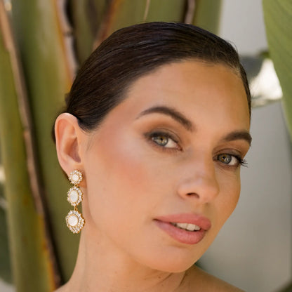 Pendientes Glissen Shine y Blanco nácar