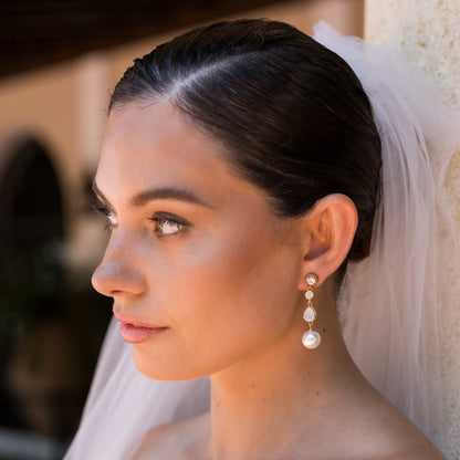 Pendientes Inmaculada Shine Piedra lunar Perla
