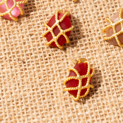 Pendientes Lorena Rojo Anaranjado