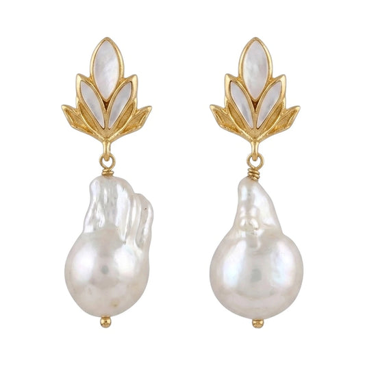 Pendientes Lotus Nácar y Perla