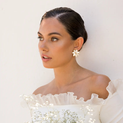 Pendientes Marisel Blanco nácar