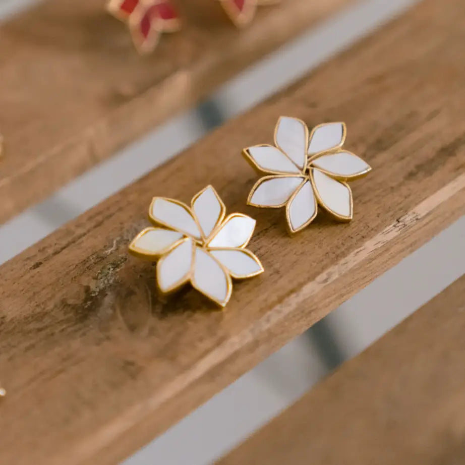 Pendientes Marisel Blanco nácar