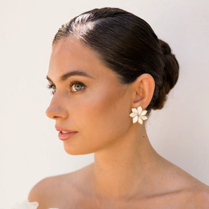 Pendientes Marisel Blanco nácar