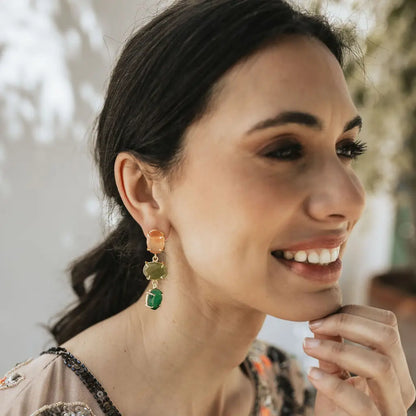 Pendientes Martis Naranja y Verdes
