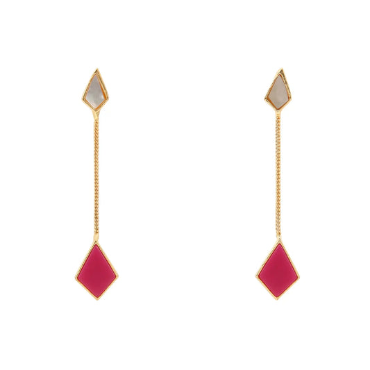Pendientes Mist Nácar y Fucsia