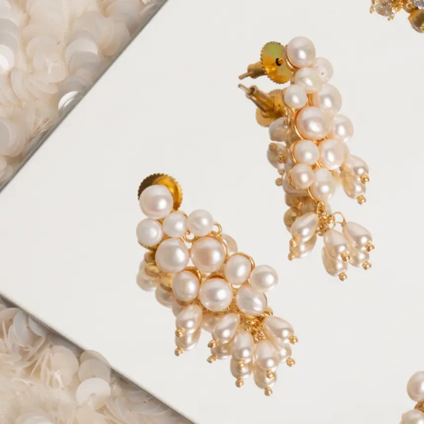 Pendientes Nacarina Perlas