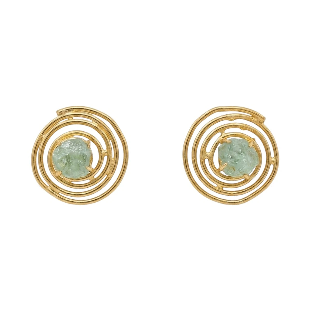 Pendientes Nautilo Rough Verde agua