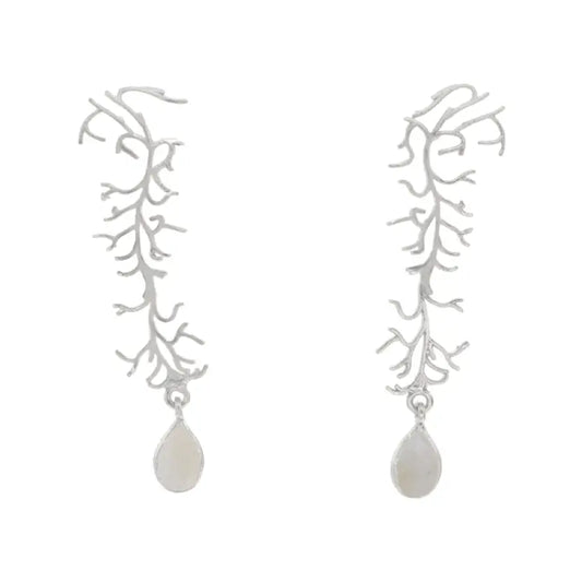 Pendientes Nidario Ed. Limitada Plata Piedra Lunar