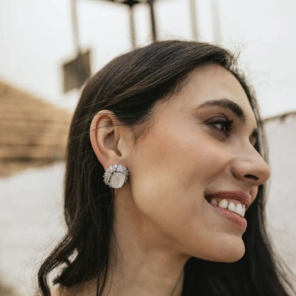 Pendientes Nube Plata Shine