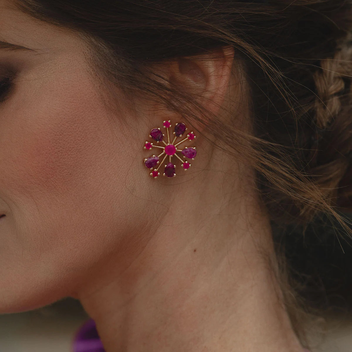 Pendientes Olite Buganvilla y Fucsia